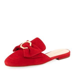 Cole Haan Leela Suede Bow Mules, Red 5